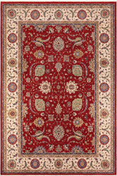 handmade Traditional Kafkaz Rust Ivory Hand Knotted RECTANGLE 100% WOOL area rug 9 x 12